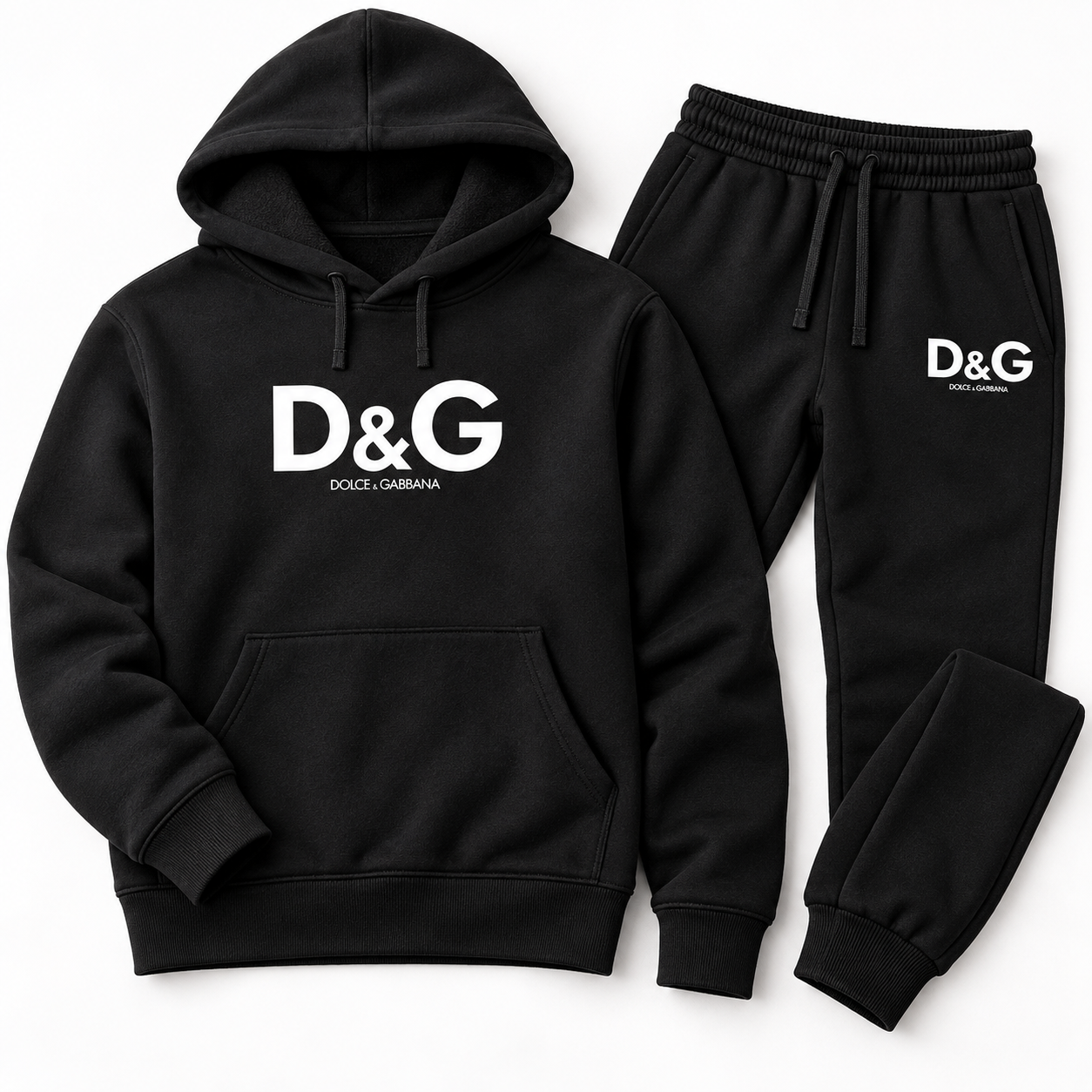 Men's Dolce and Gabbana Hoodie Joggers Set | Color: black | Image 3
