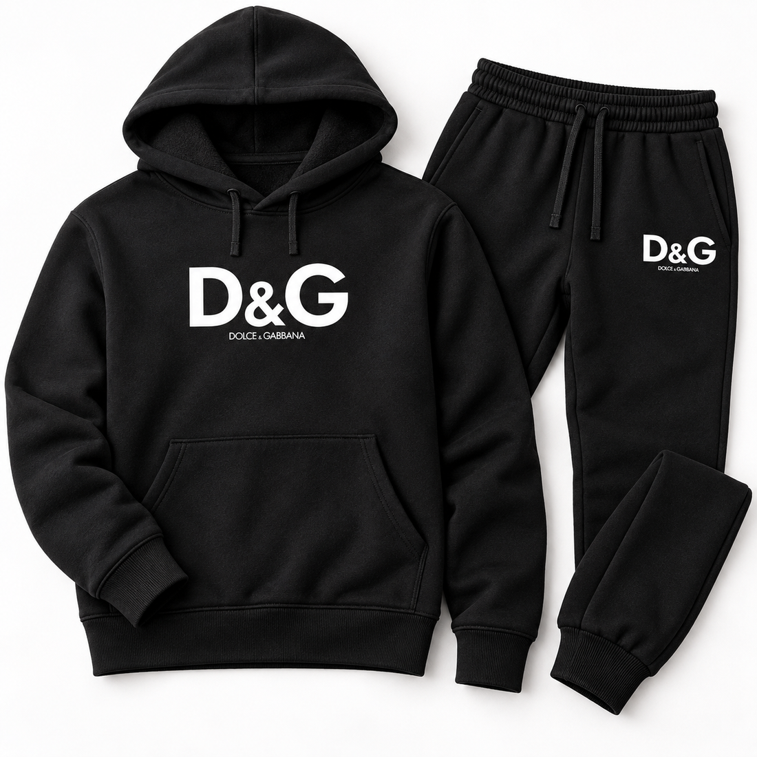 Men's Dolce and Gabbana Hoodie Joggers Set | Color: black | Image 3