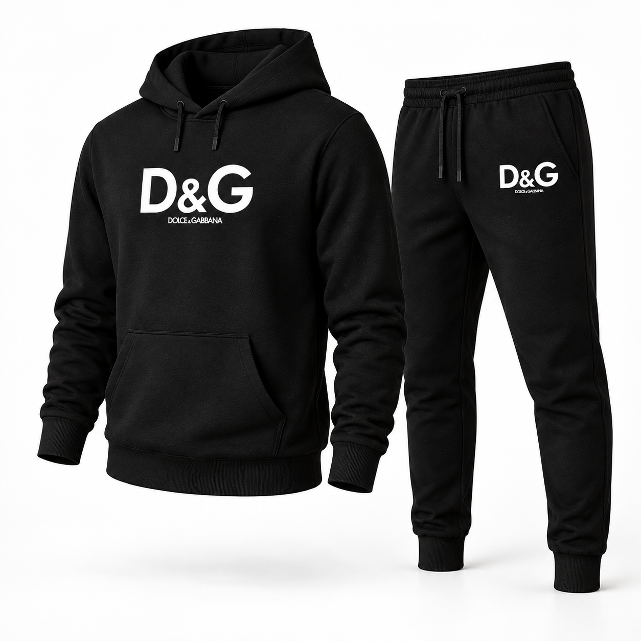 Men's Dolce and Gabbana Hoodie Joggers Set | Color: black | Image 4
