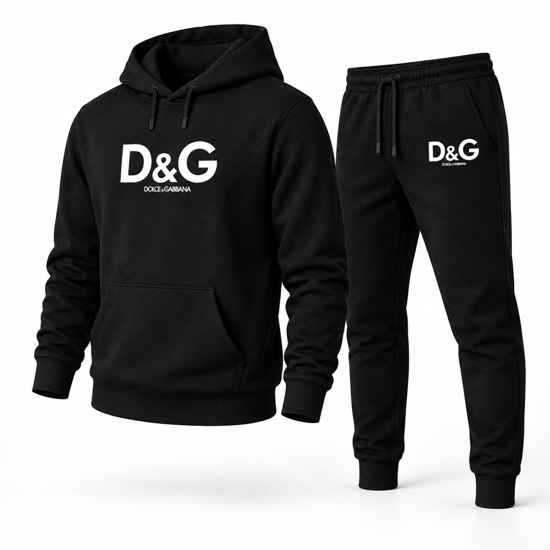 Men's Dolce and Gabbana Hoodie Joggers Set | Color: black | Image 4