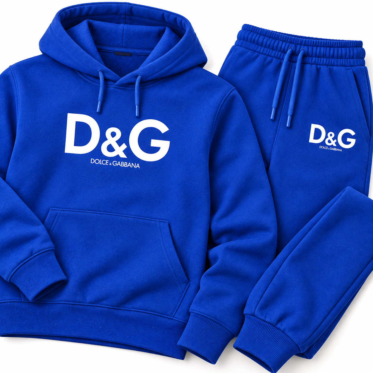 Men's Dolce and Gabbana Hoodie Joggers Set | Color: blue | Image 3