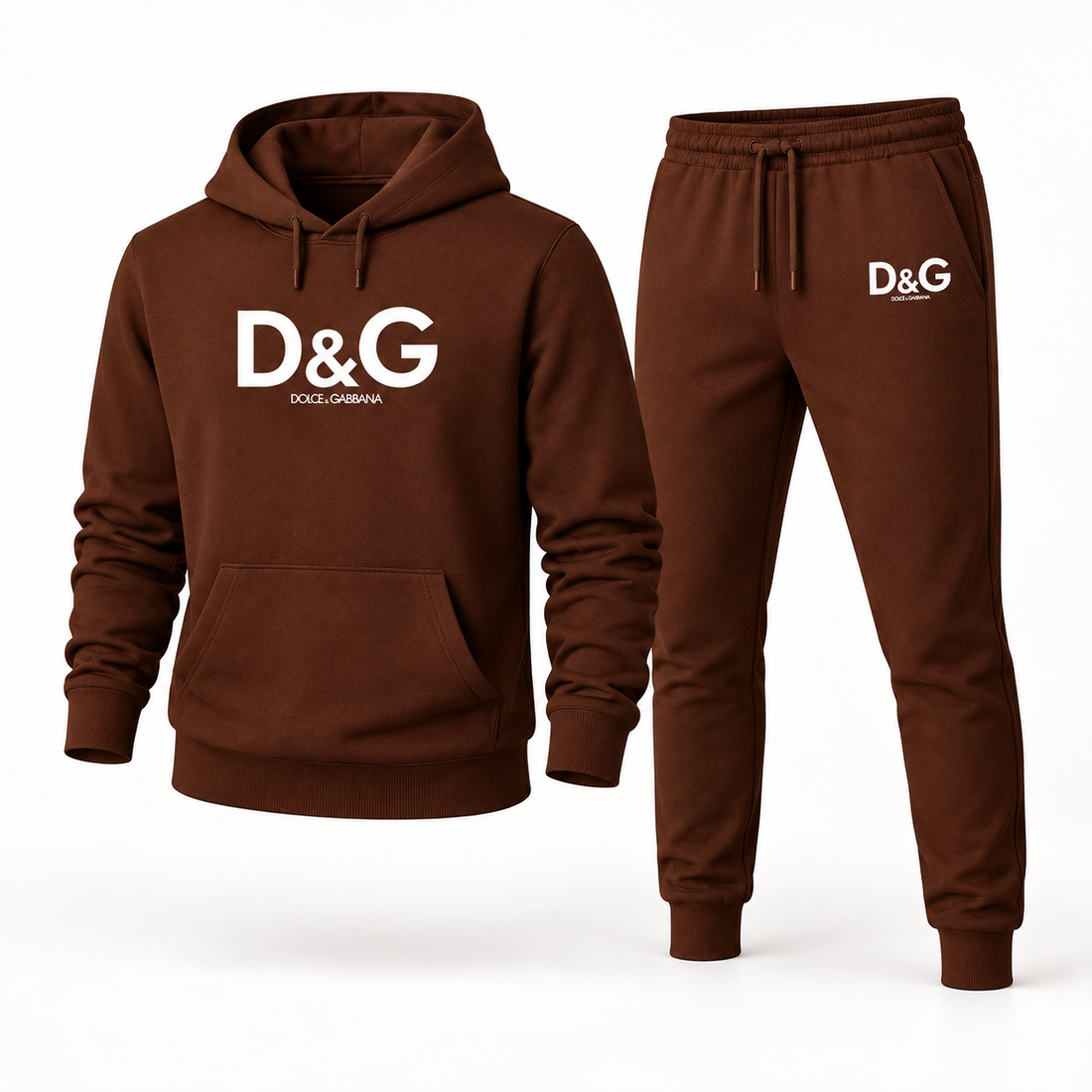 Men's Dolce and Gabbana Hoodie Joggers Set | Color: brown | Image 1