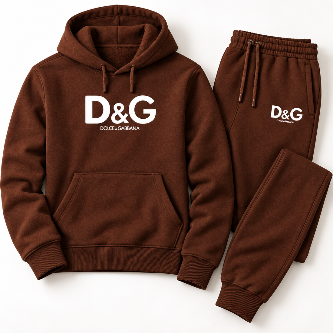 Men's Dolce and Gabbana Hoodie Joggers Set | Color: brown | Image 3