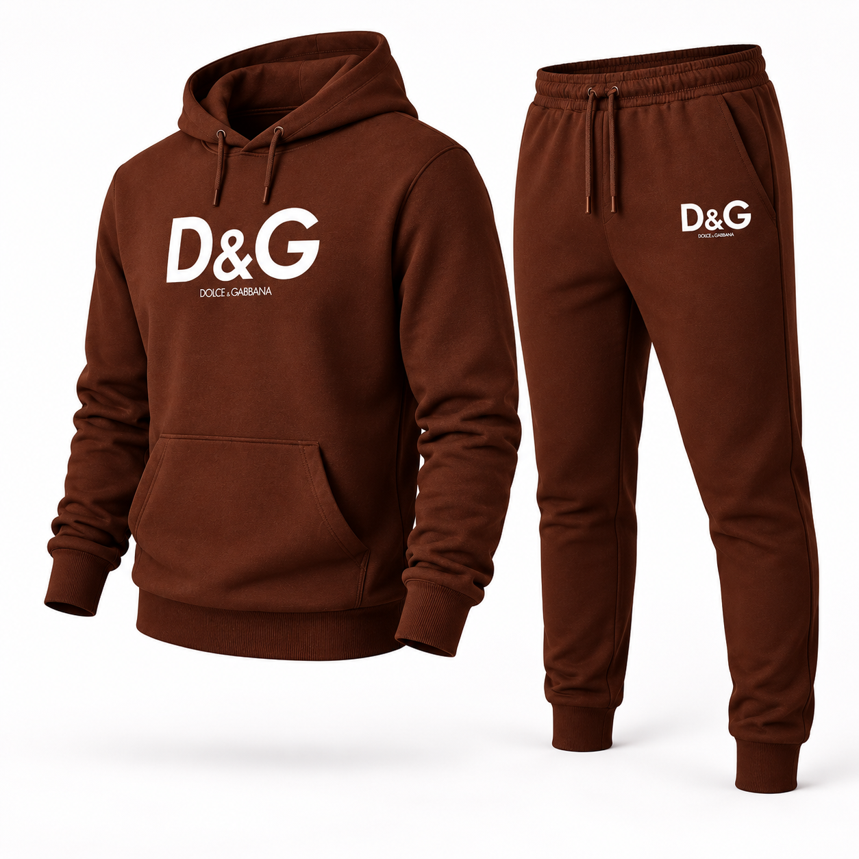 Men's Dolce and Gabbana Hoodie Joggers Set | Color: brown | Image 4
