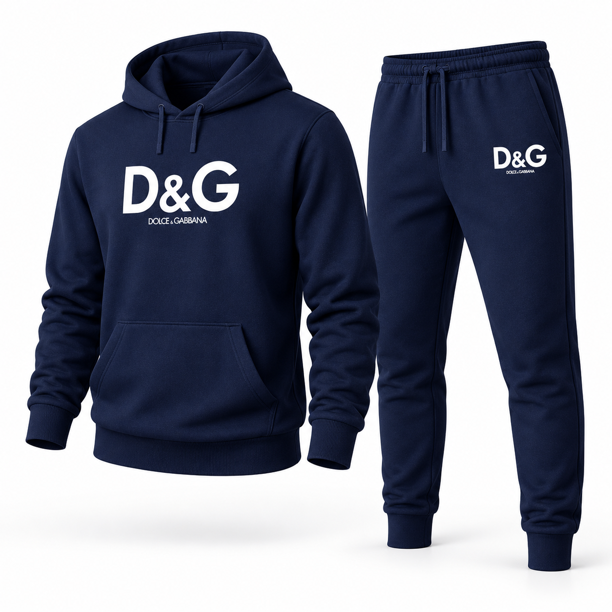 Men's Dolce and Gabbana Hoodie Joggers Set | Color: navy | Image 1