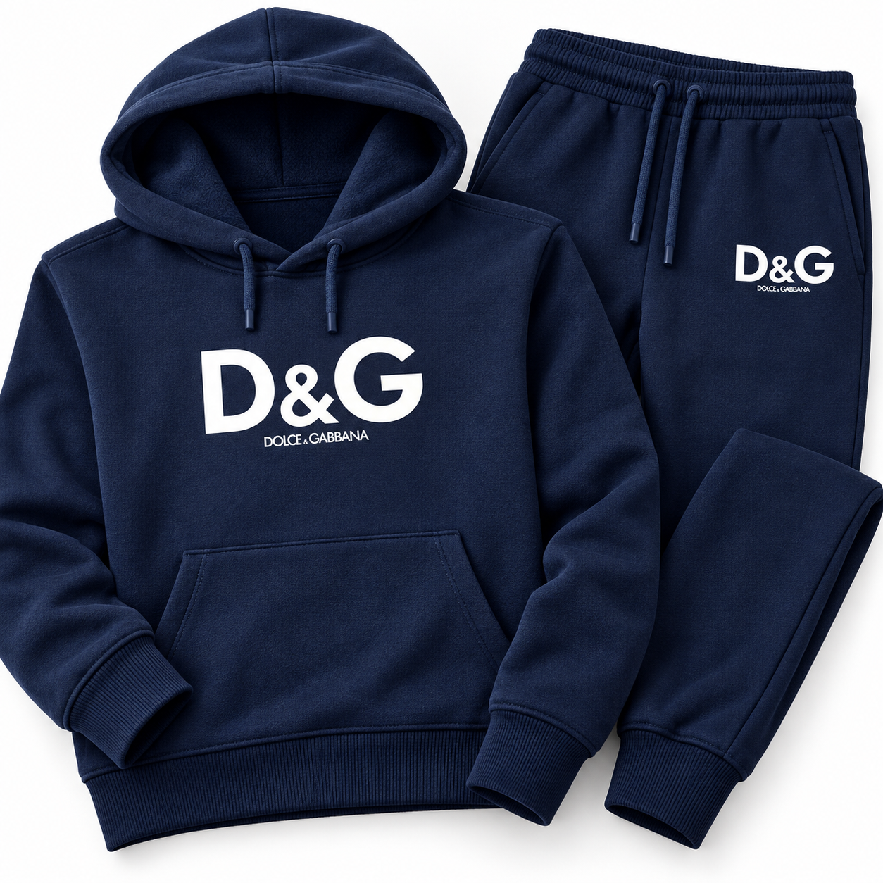 Men's Dolce and Gabbana Hoodie Joggers Set | Color: navy | Image 3