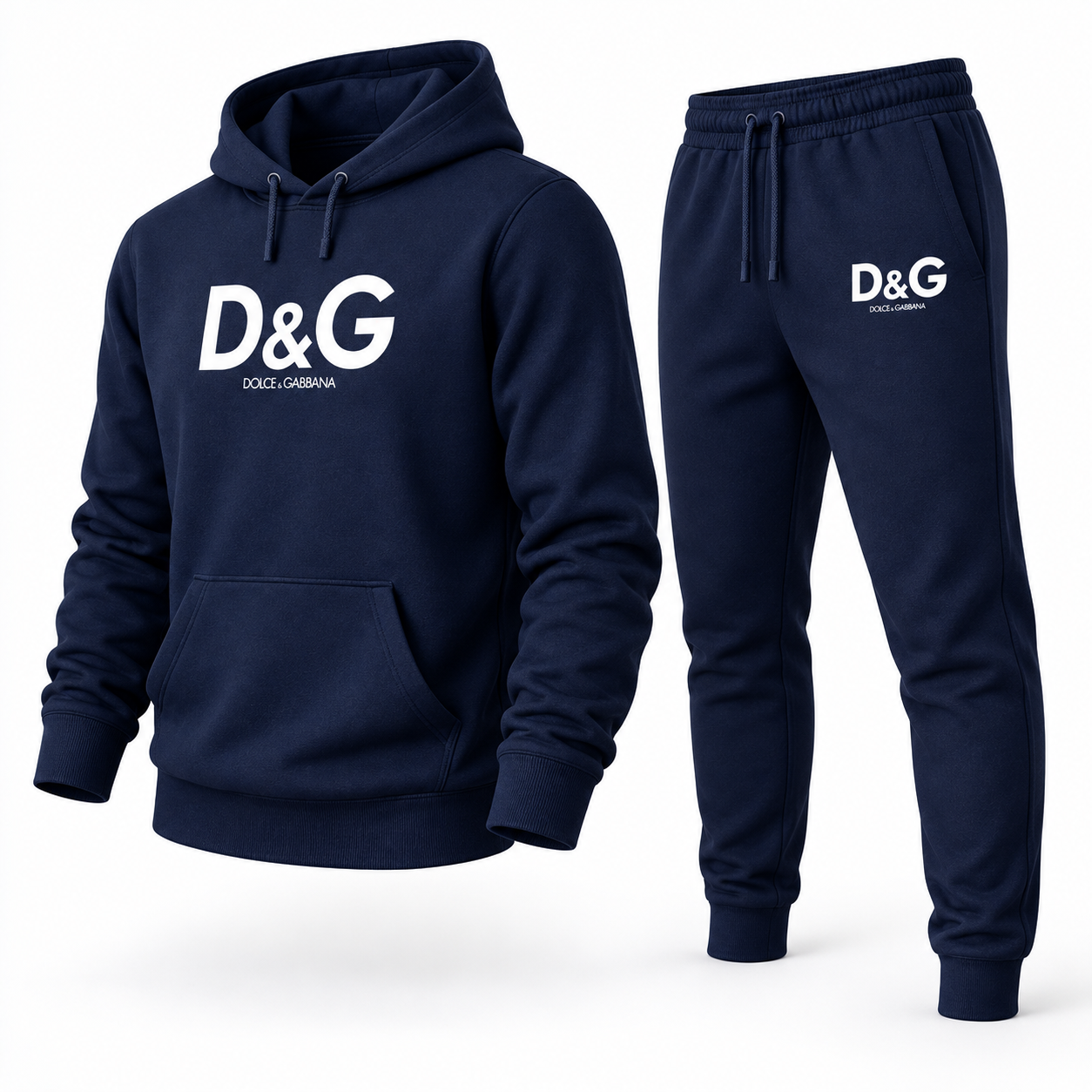Men's Dolce and Gabbana Hoodie Joggers Set | Color: navy | Image 4