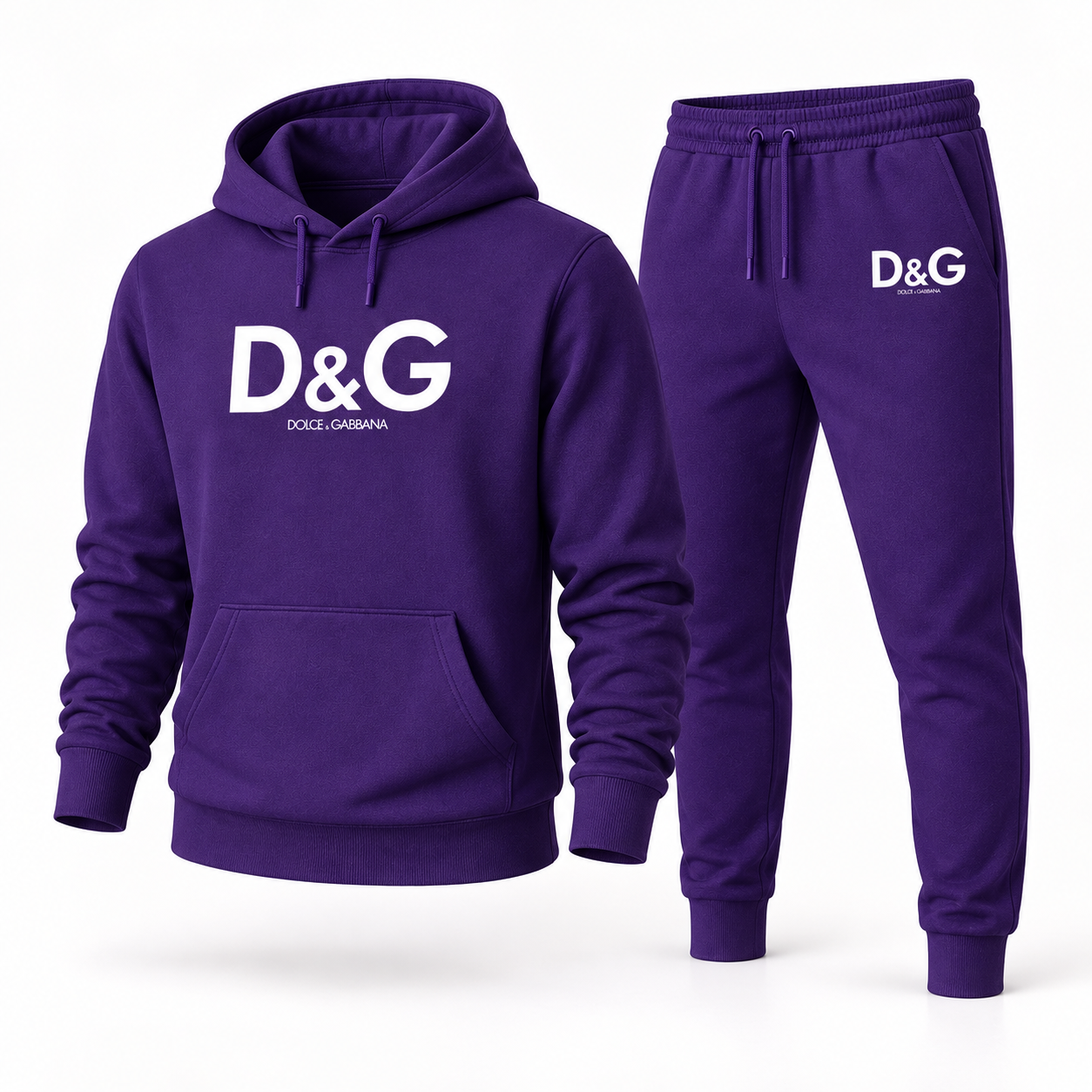 Men's Dolce and Gabbana Hoodie Joggers Set | Color: purple | Image 1