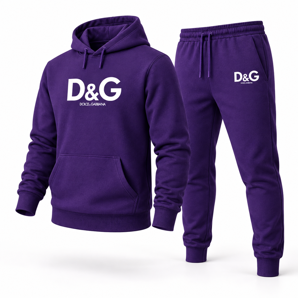 Men's Dolce and Gabbana Hoodie Joggers Set | Color: purple | Image 4