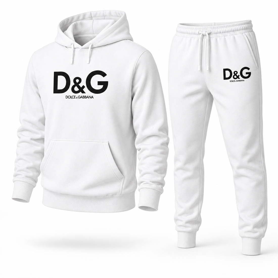Men's Dolce and Gabbana Hoodie Joggers Set | Color: white | Image 1