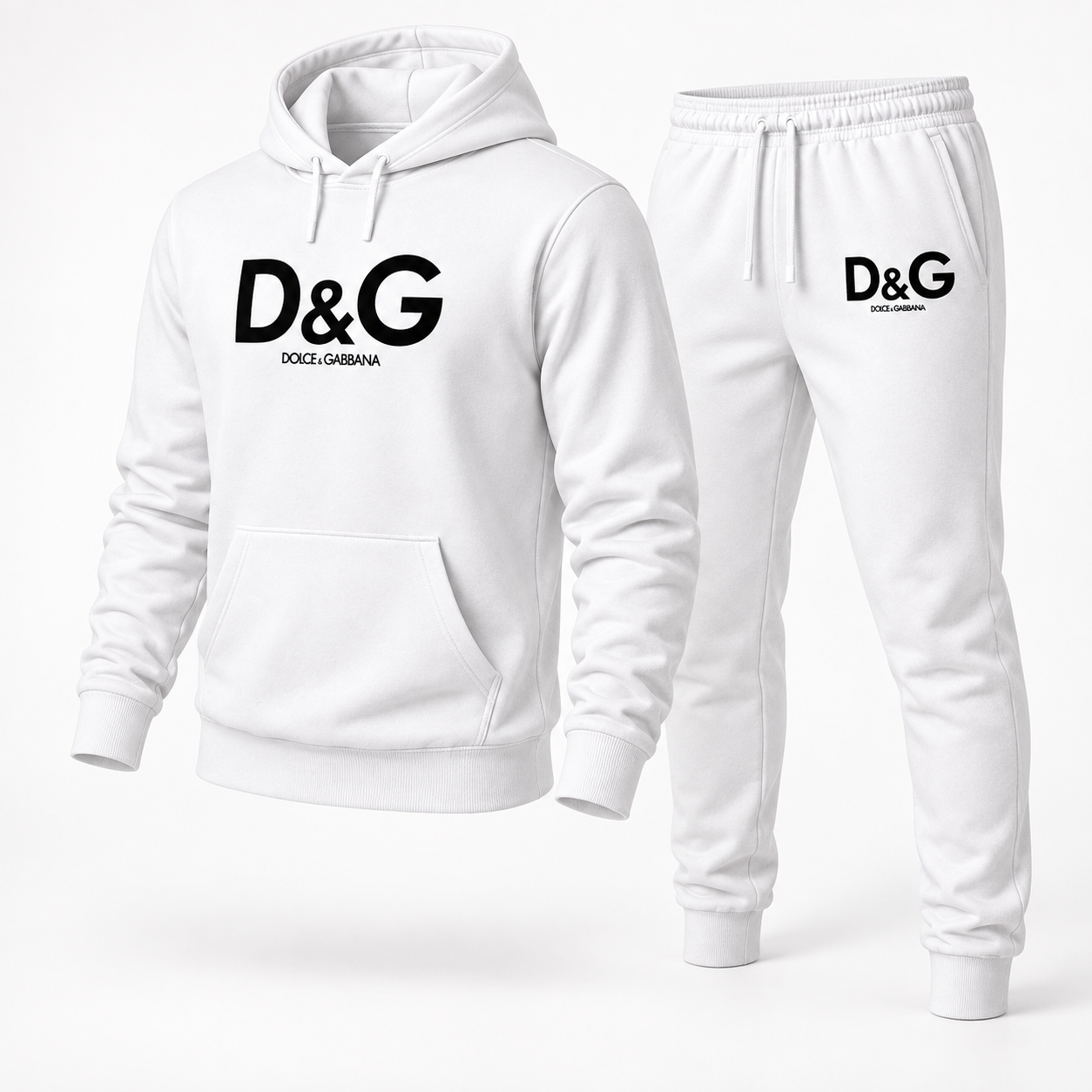 Men's Dolce and Gabbana Hoodie Joggers Set | Color: white | Image 4
