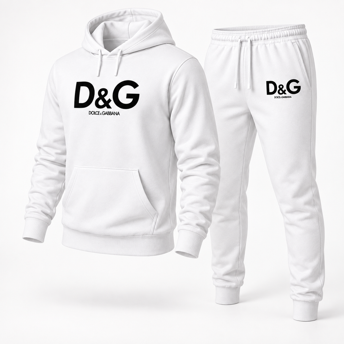 Men's Dolce and Gabbana Hoodie Joggers Set | Color: white | Image 4