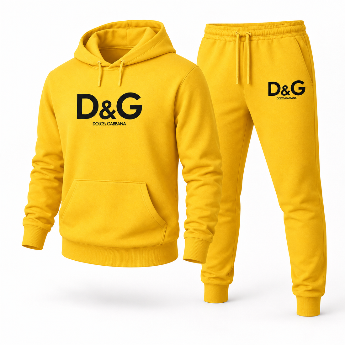 Men's Dolce and Gabbana Hoodie Joggers Set | Color: yellow | Image 1