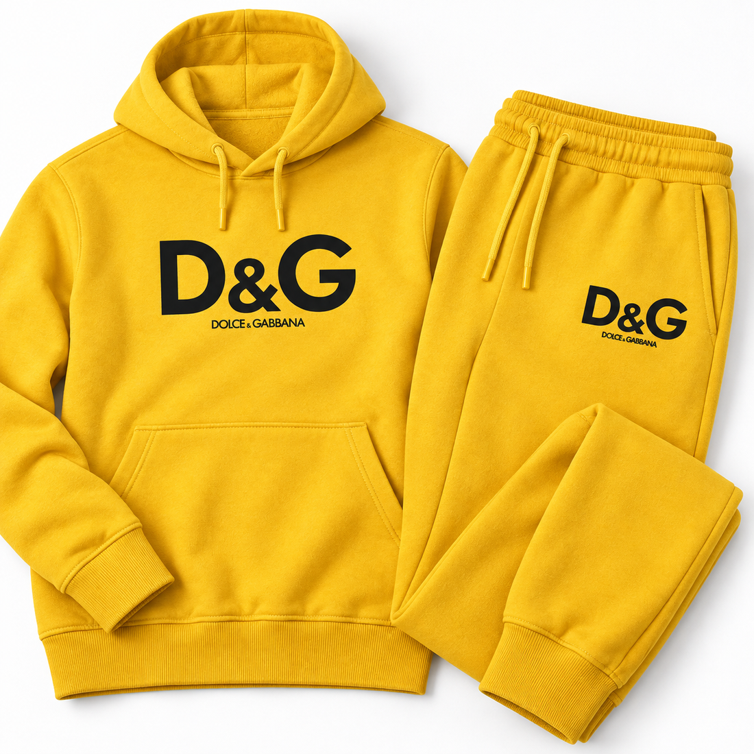 Men's Dolce and Gabbana Hoodie Joggers Set | Color: yellow | Image 3