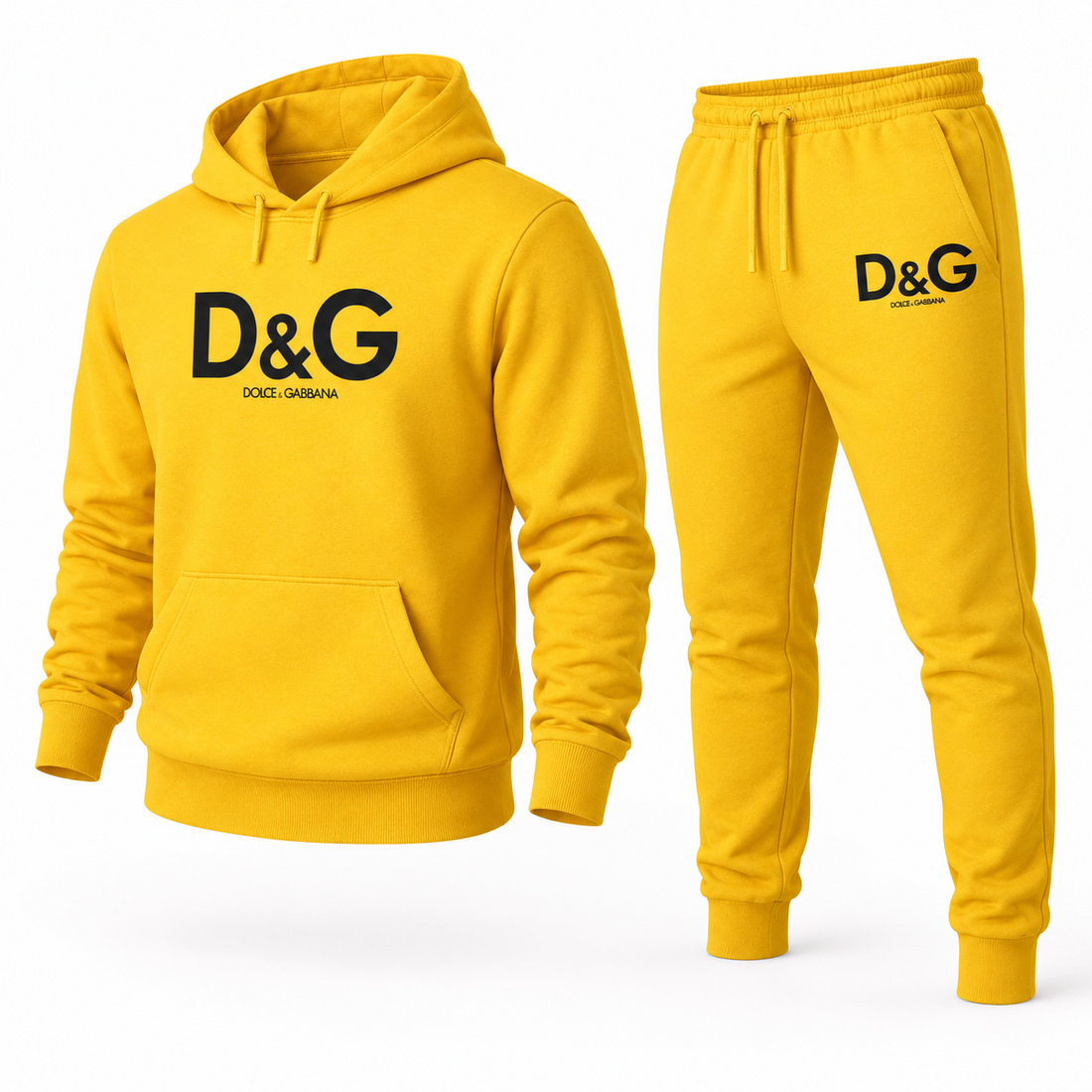 Men's Dolce and Gabbana Hoodie Joggers Set | Color: yellow | Image 4