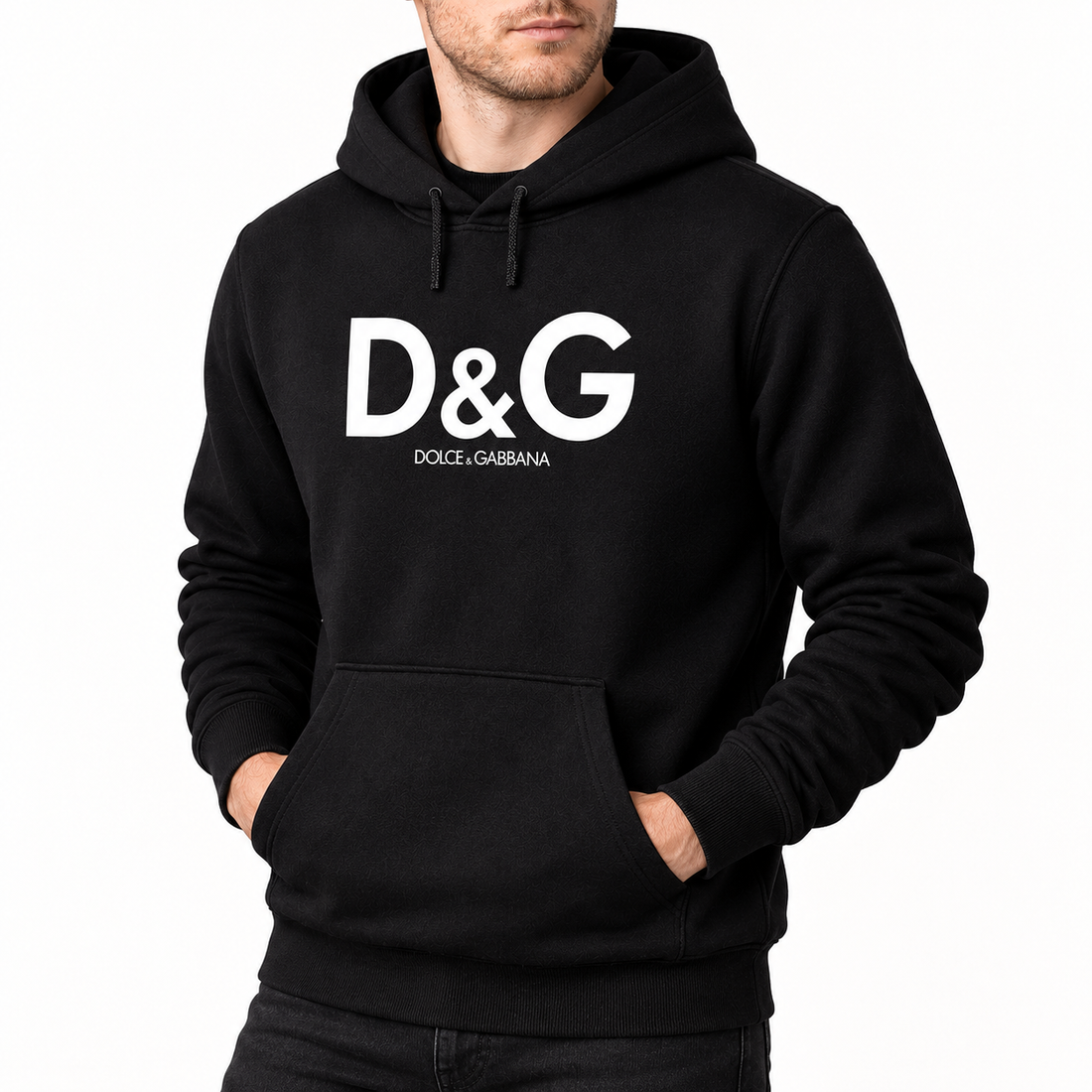 Men's Dolce and Gabbana Pullover Hoodie in Black – alternate angle