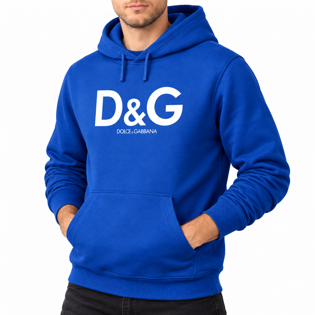 Men's Dolce and Gabbana Pullover Hoodie in Blue – alternate angle