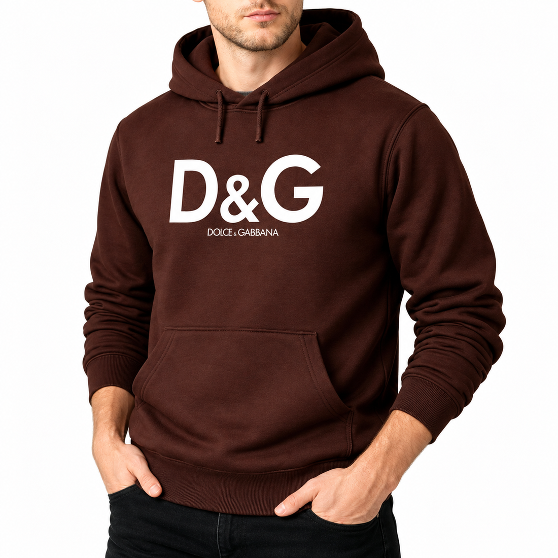 Men's Dolce and Gabbana Pullover Hoodie in Brown – alternate angle