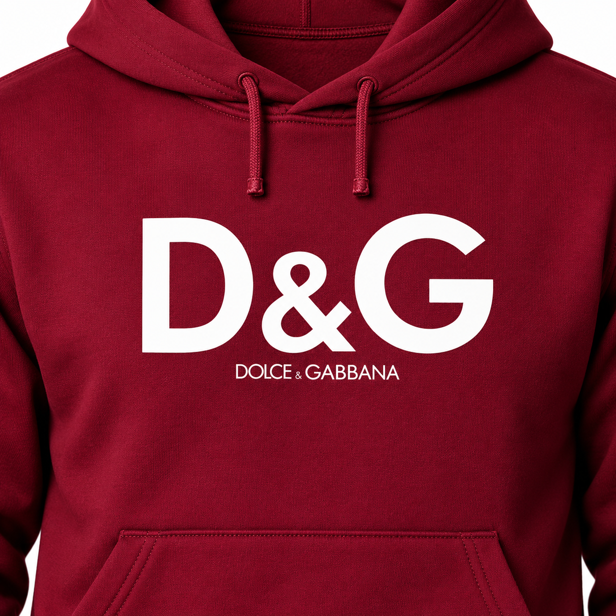 Men's Dolce and Gabbana Pullover Hoodie in Burgundy – print detail