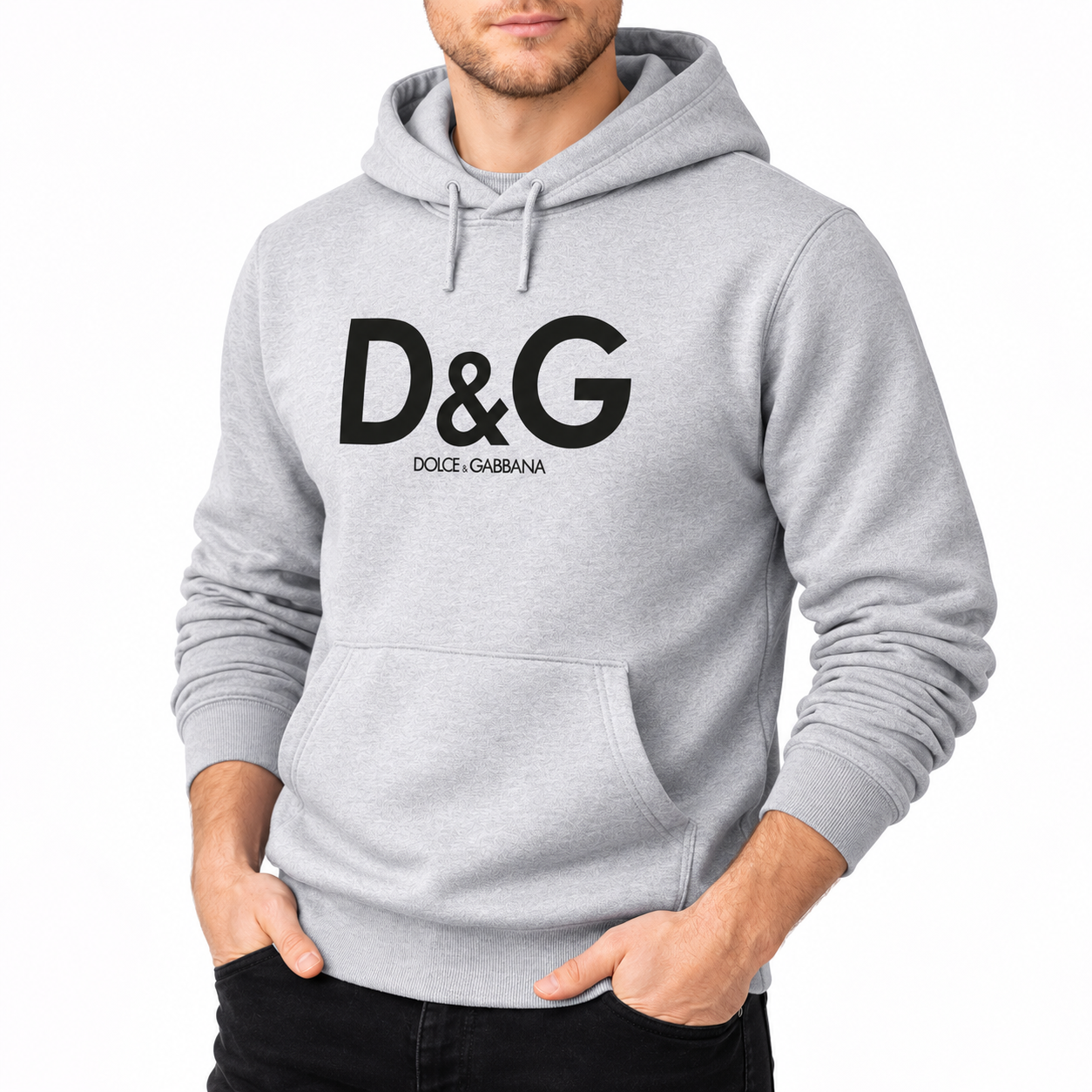 Men's Dolce and Gabbana Pullover Hoodie in Grey – alternate angle