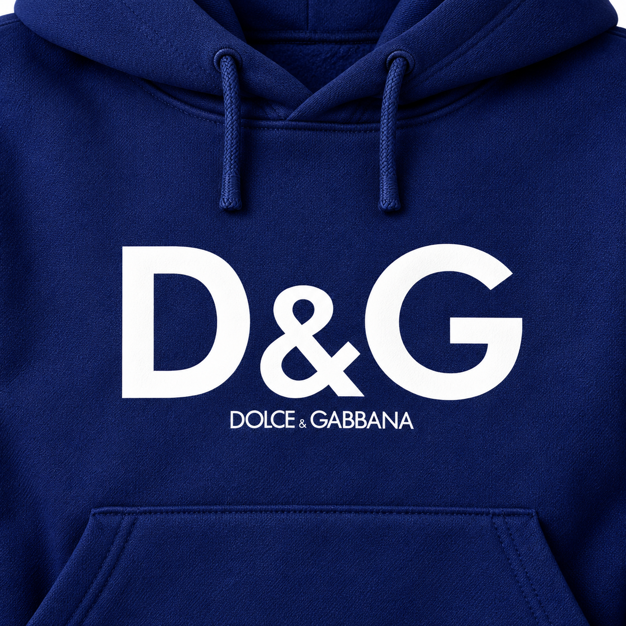 Men's Dolce and Gabbana Pullover Hoodie in Navy – print detail