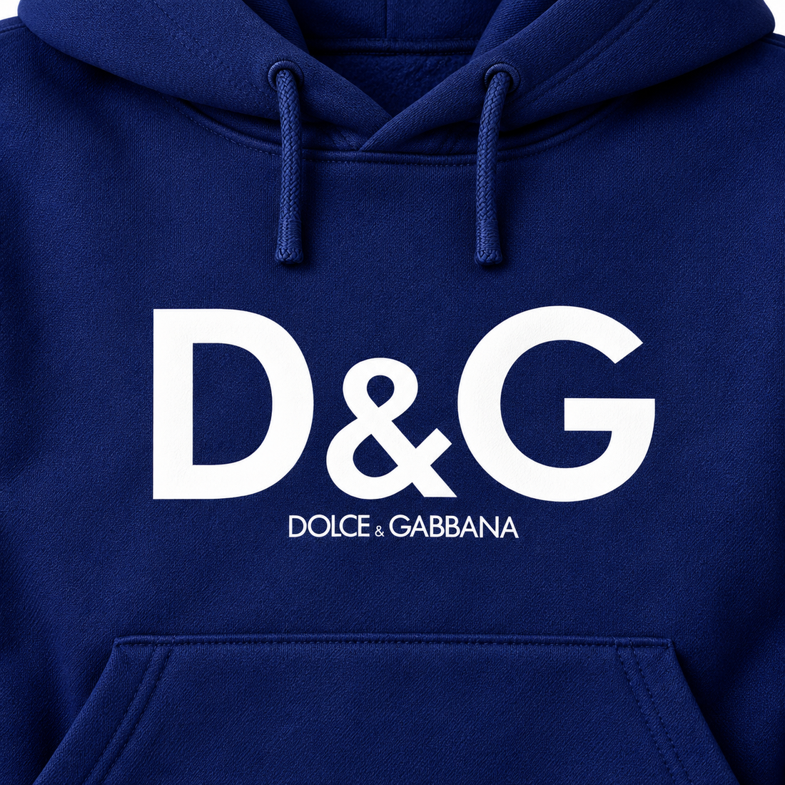 Men's Dolce and Gabbana Pullover Hoodie in Navy – print detail