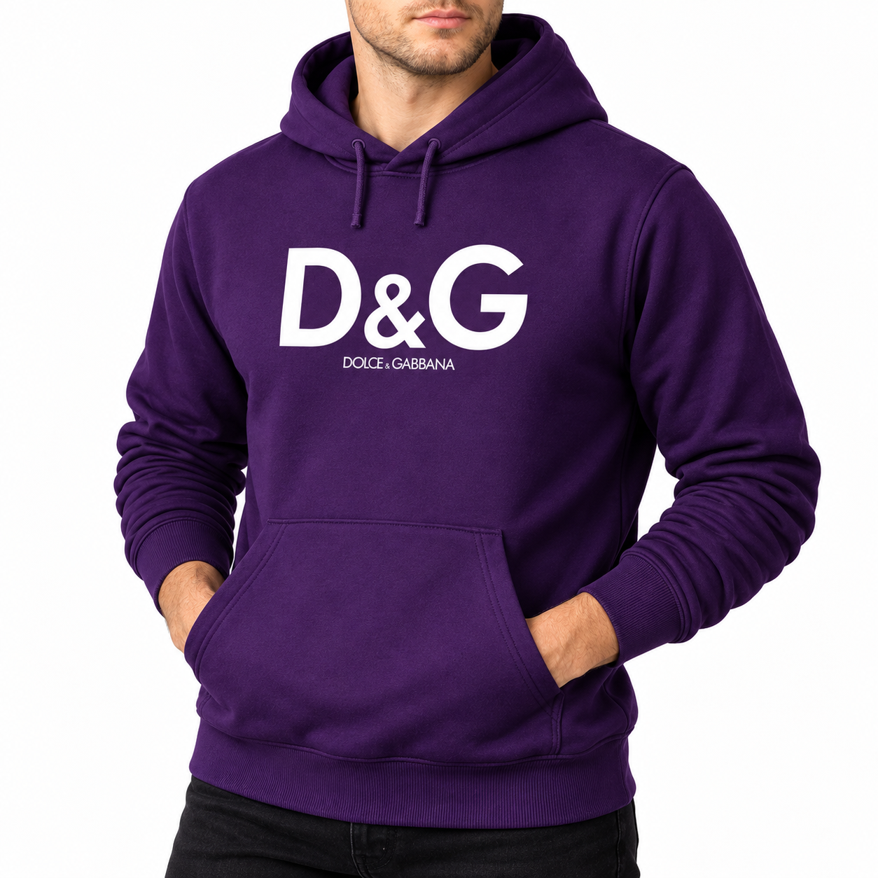 Men's Dolce and Gabbana Pullover Hoodie in Purple – alternate angle