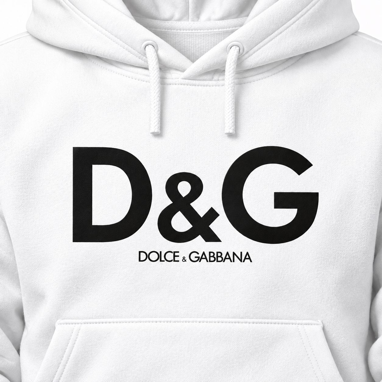 Men's Dolce and Gabbana Pullover Hoodie in White – print detail