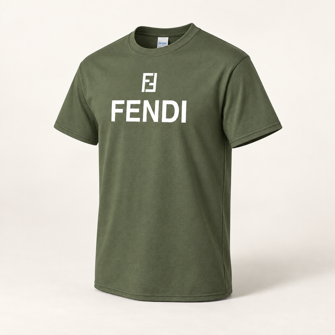 Men's Fendi Cotton T-Shirt | Color: Army Green | Image 1