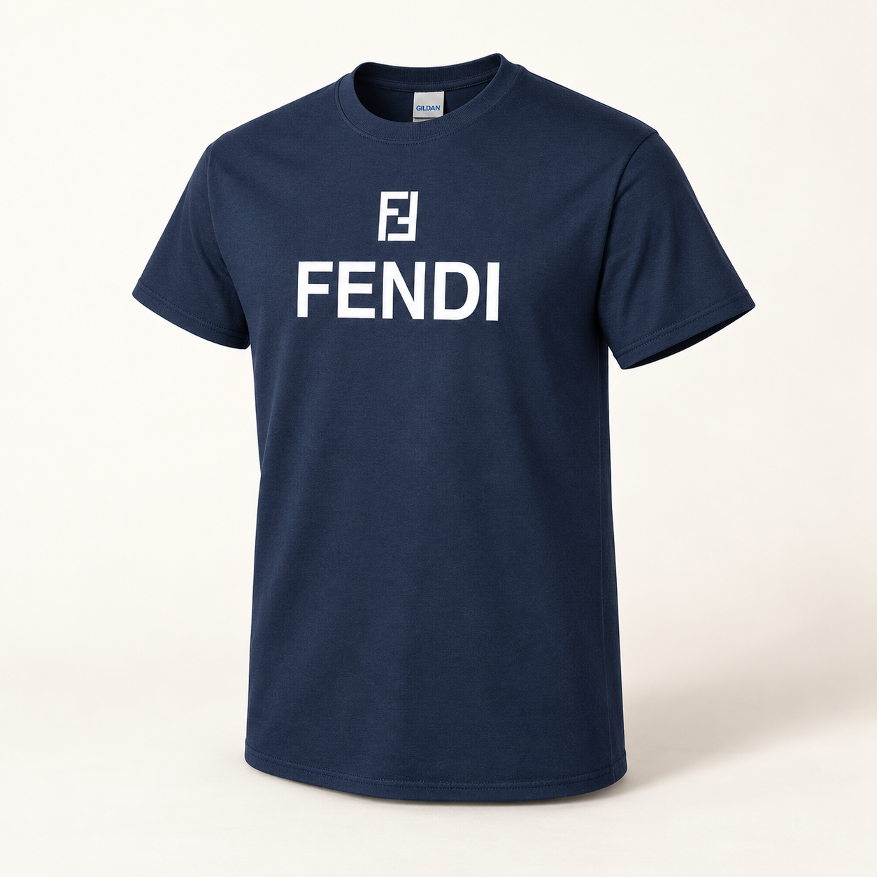 Men's Fendi Cotton T-Shirt | Color: Navy | Image 1