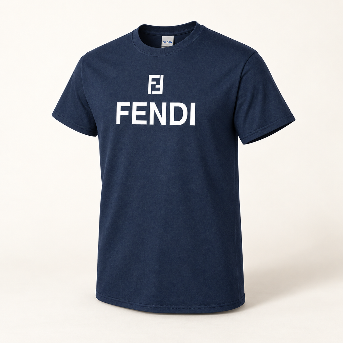 Men's Fendi Cotton T-Shirt | Color: Navy | Image 1