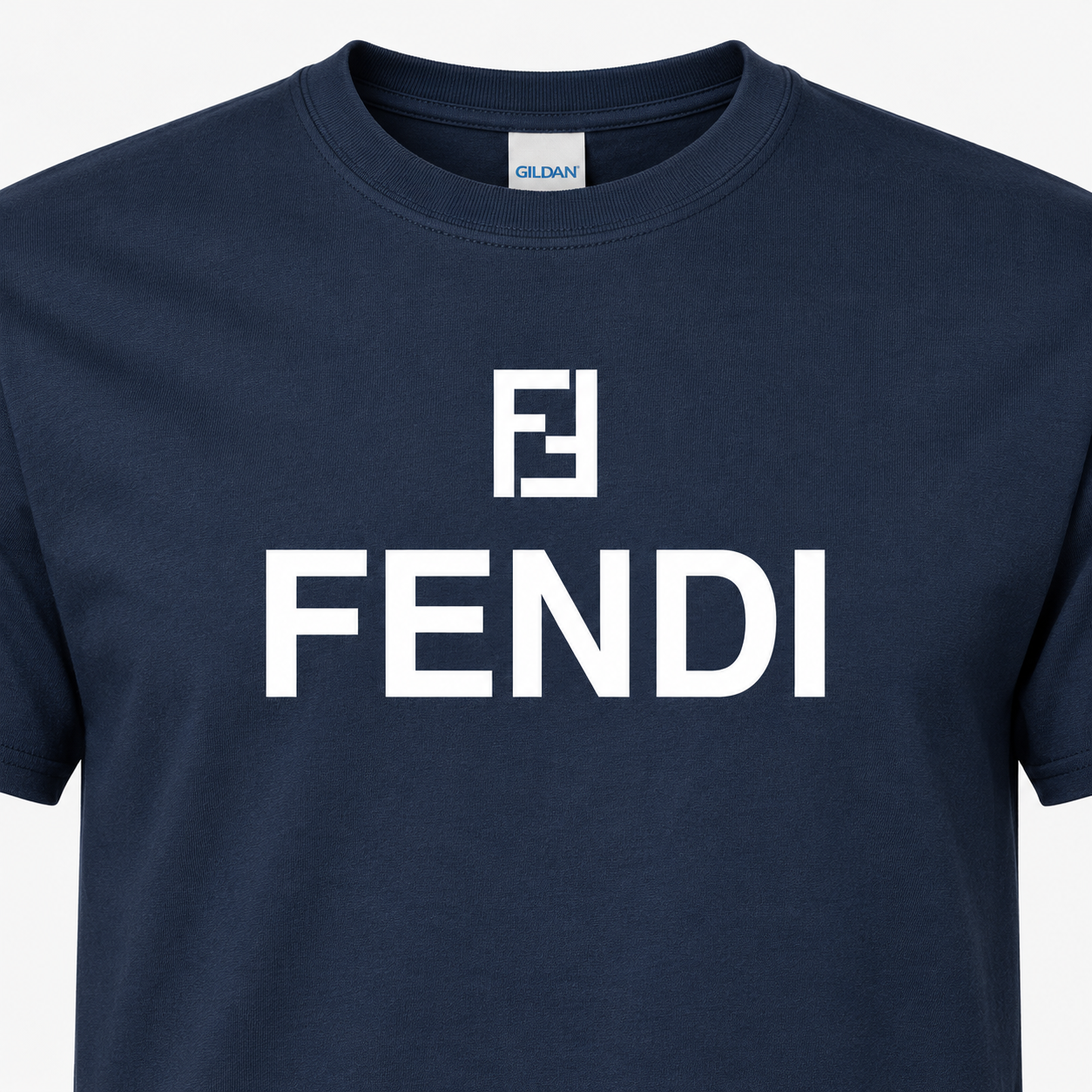 Men's Fendi Cotton T-Shirt | Color: Navy | Image 5