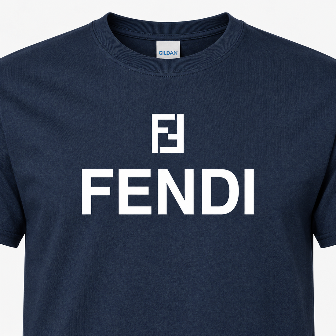 Men's Fendi Cotton T-Shirt | Color: Navy | Image 5