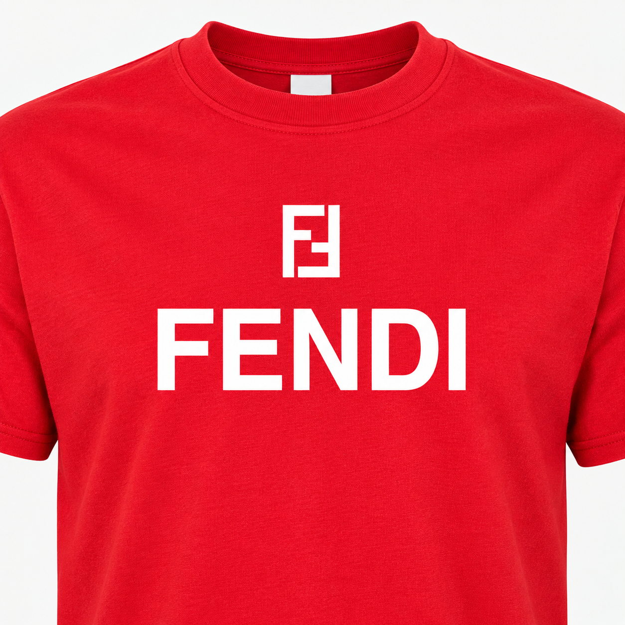 Men's Fendi Cotton T-Shirt | Color: Red | Image 5