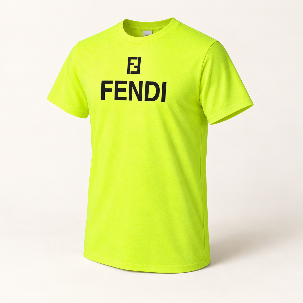 Men's Fendi Cotton T-Shirt | Color: Safety Green | Image 1