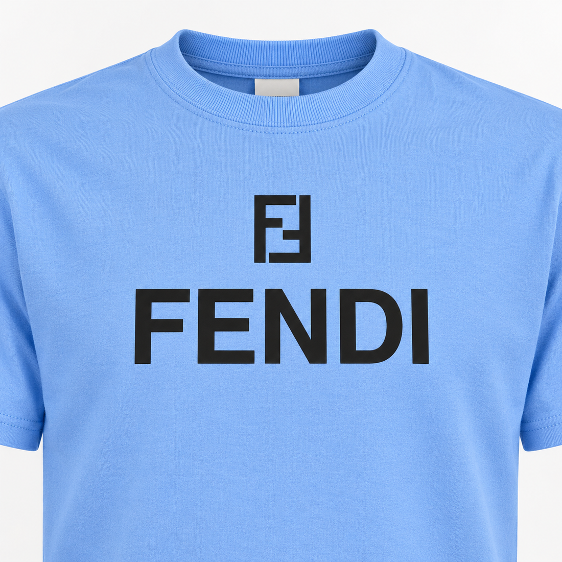 Men's Fendi Cotton T-Shirt | Color: Sky Blue | Image 5