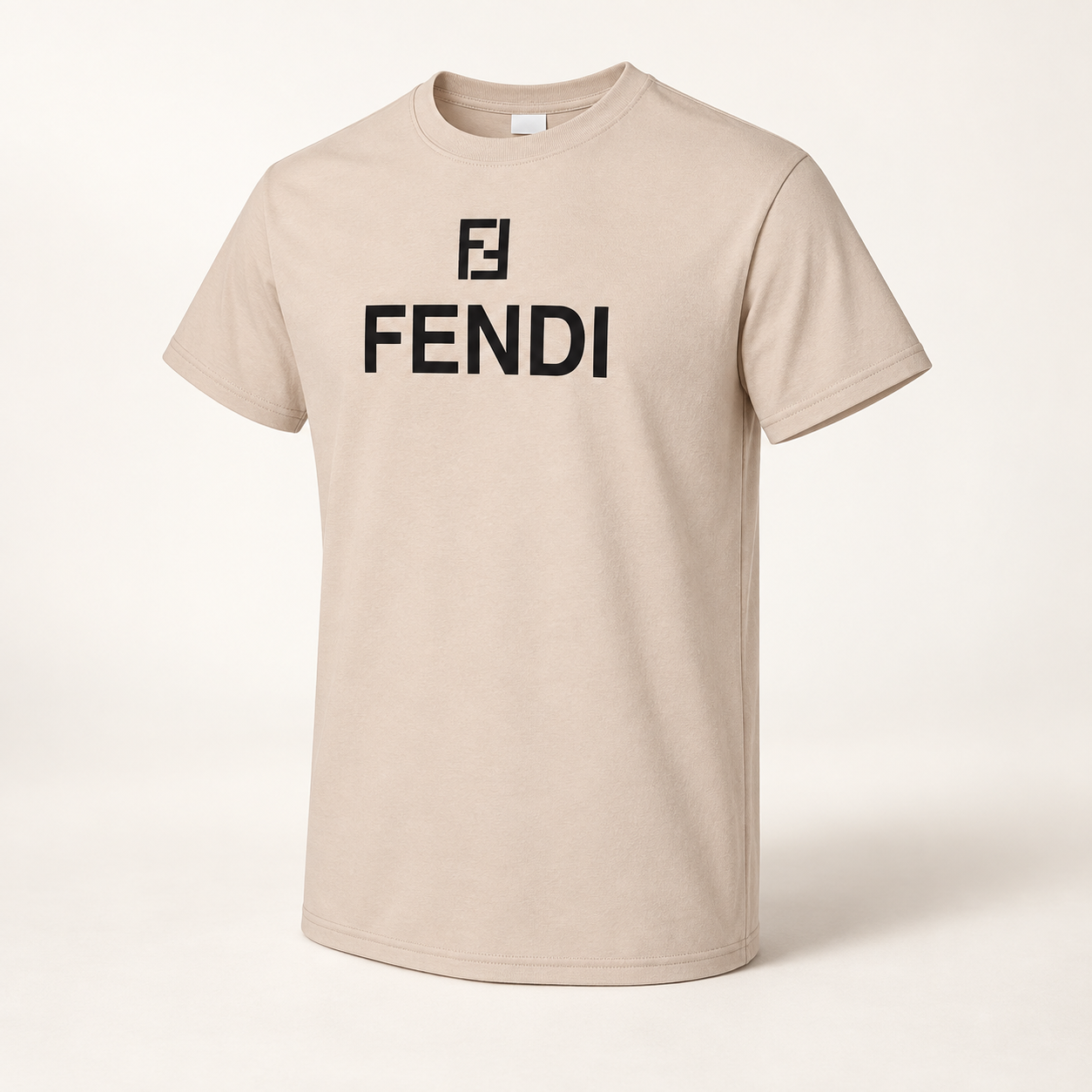 Men's Fendi Cotton T-Shirt | Color: Tan | Image 1