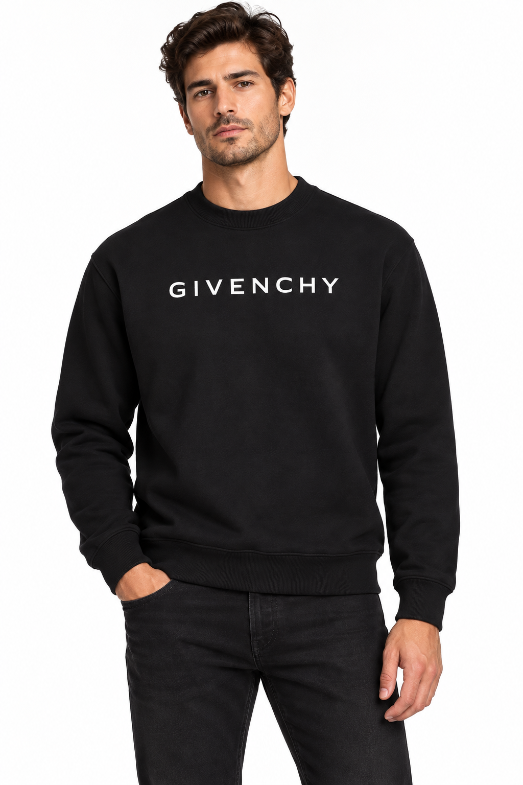 Men's Givenchy Crewneck Sweatshirt | Color: Black | Image 2