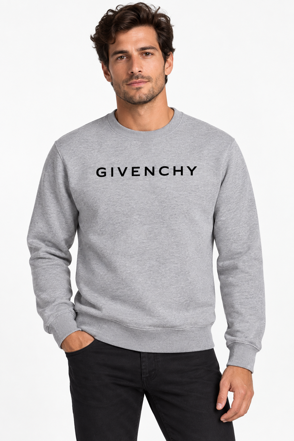 Men's Givenchy Crewneck Sweatshirt | Color: Grey | Image 2