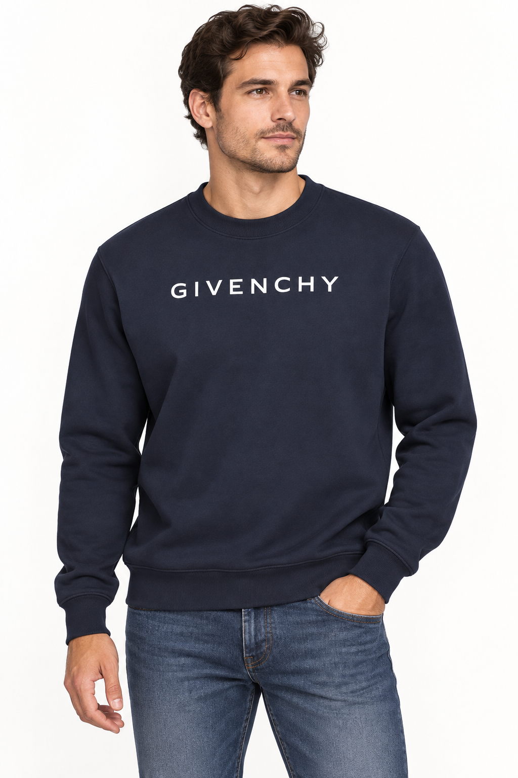 Men's Givenchy Crewneck Sweatshirt | Color: Navy | Image 2