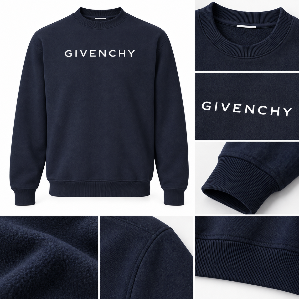 Men's Givenchy Crewneck Sweatshirt | Color: Navy | Image 4