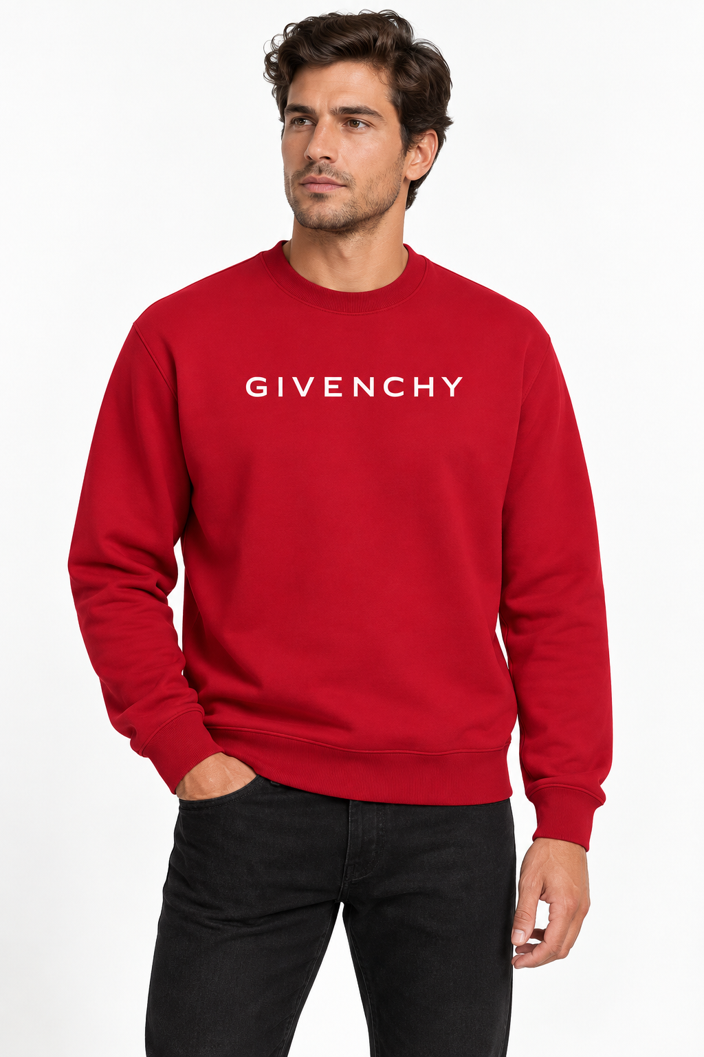Men's Givenchy Crewneck Sweatshirt | Color: Red | Image 2