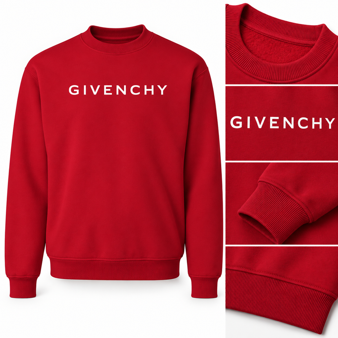 Men's Givenchy Crewneck Sweatshirt | Color: Red | Image 4