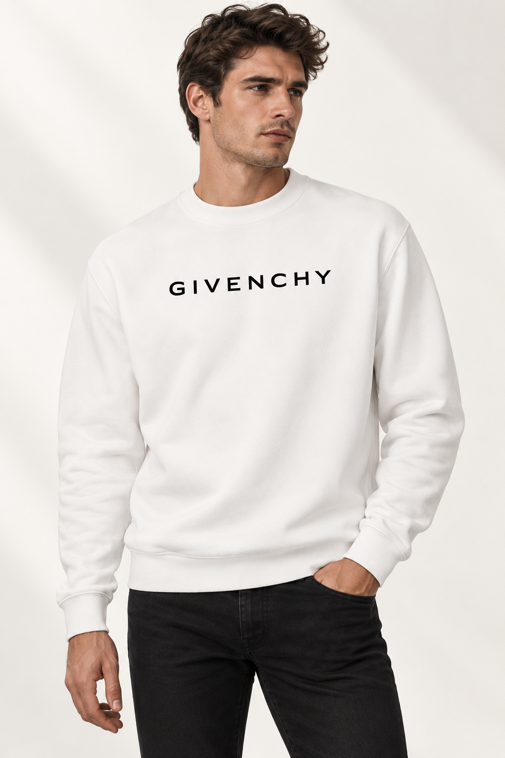 Men's Givenchy Crewneck Sweatshirt | Color: White | Image 2