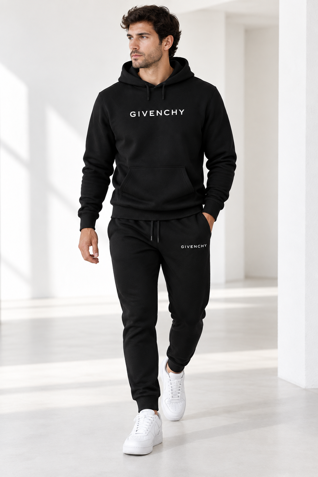 Men's Givenchy Hoodie Joggers Set | Color: Black | Image 2