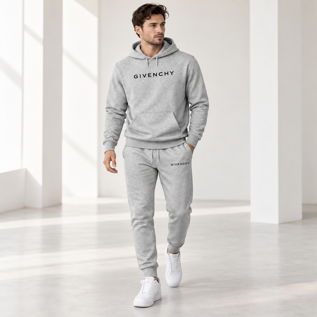 Men's Givenchy Hoodie Joggers Set | Color: Grey | Image 2