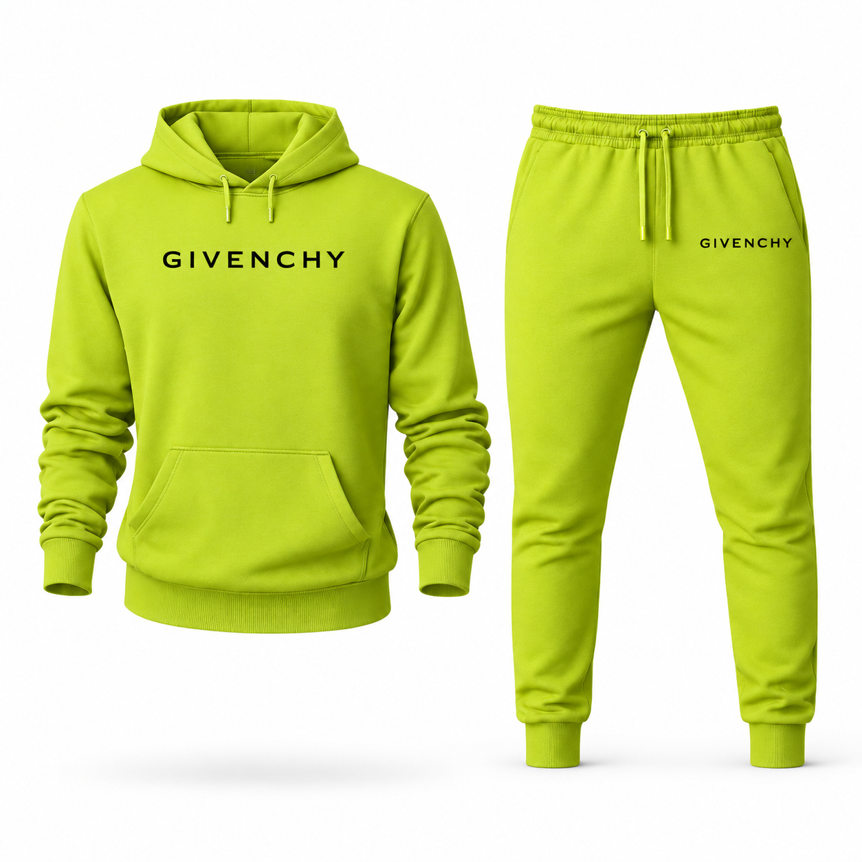 Men's Givenchy Hoodie Joggers Set | Color: Lime Green | Image 1