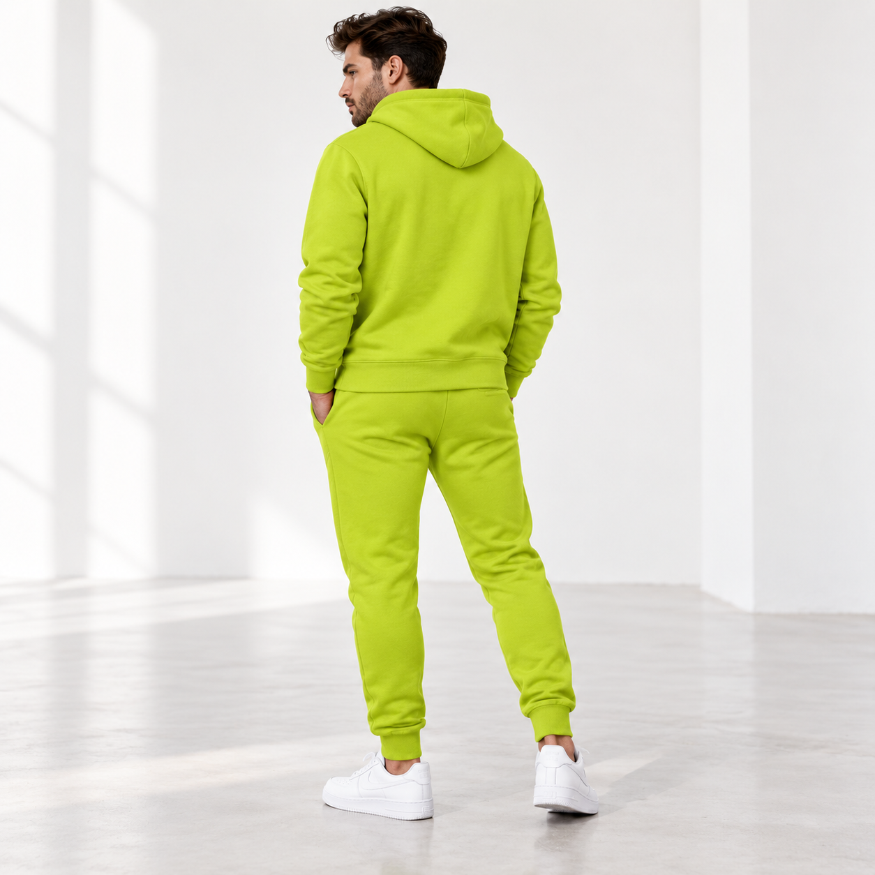 Men's Givenchy Hoodie Joggers Set | Color: Lime Green | Image 5