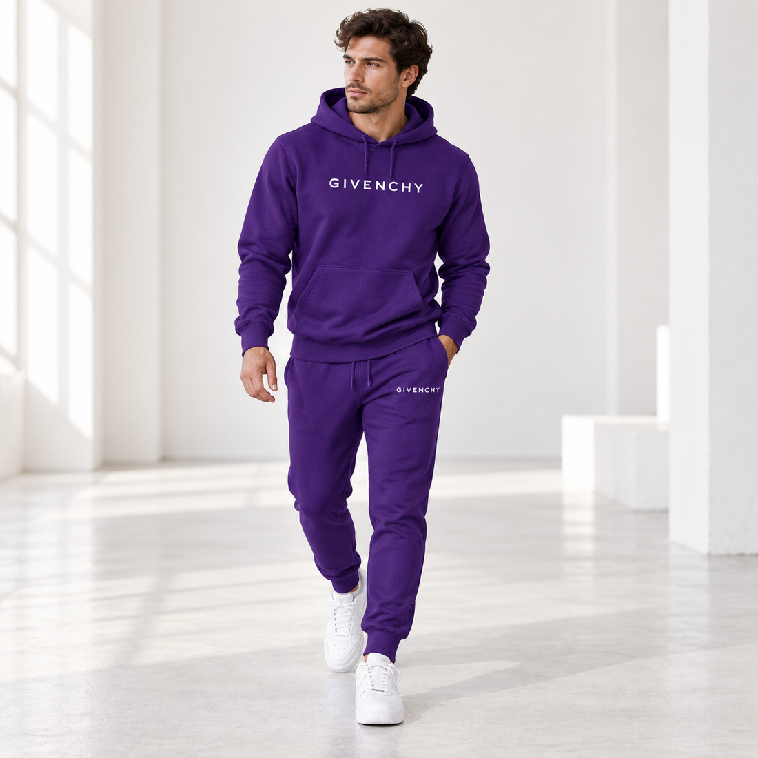 Men's Givenchy Hoodie Joggers Set | Color: Purple | Image 2