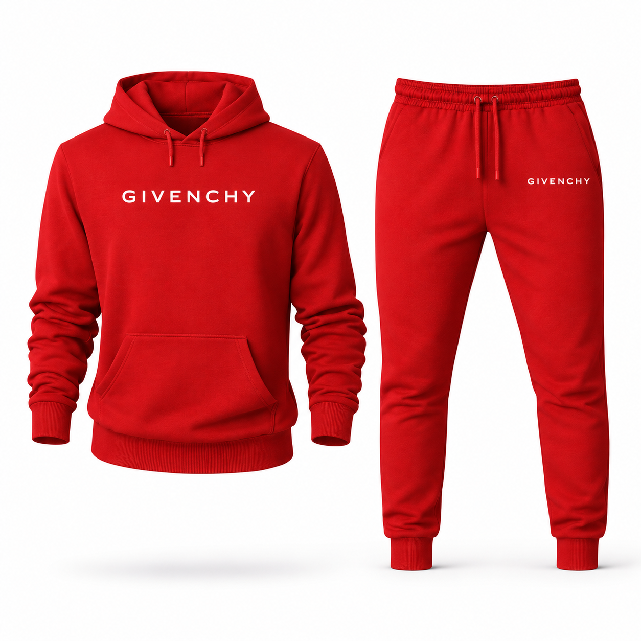 Men's Givenchy Hoodie Joggers Set | Color: Red | Image 1